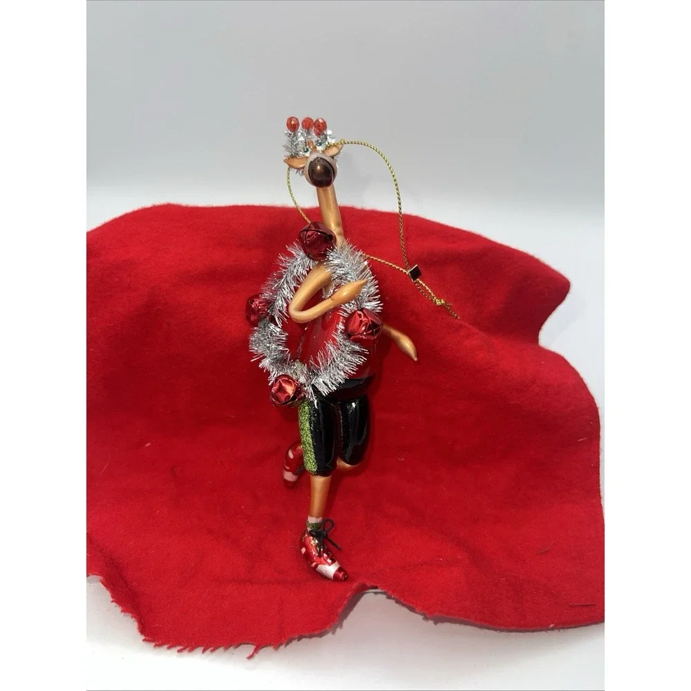 Christmas Elk Dancing Christmas Tree Ornament With Glitter Pants 6